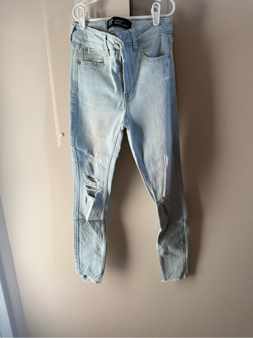 GAP Light Blue Distressed Skinny Jeans